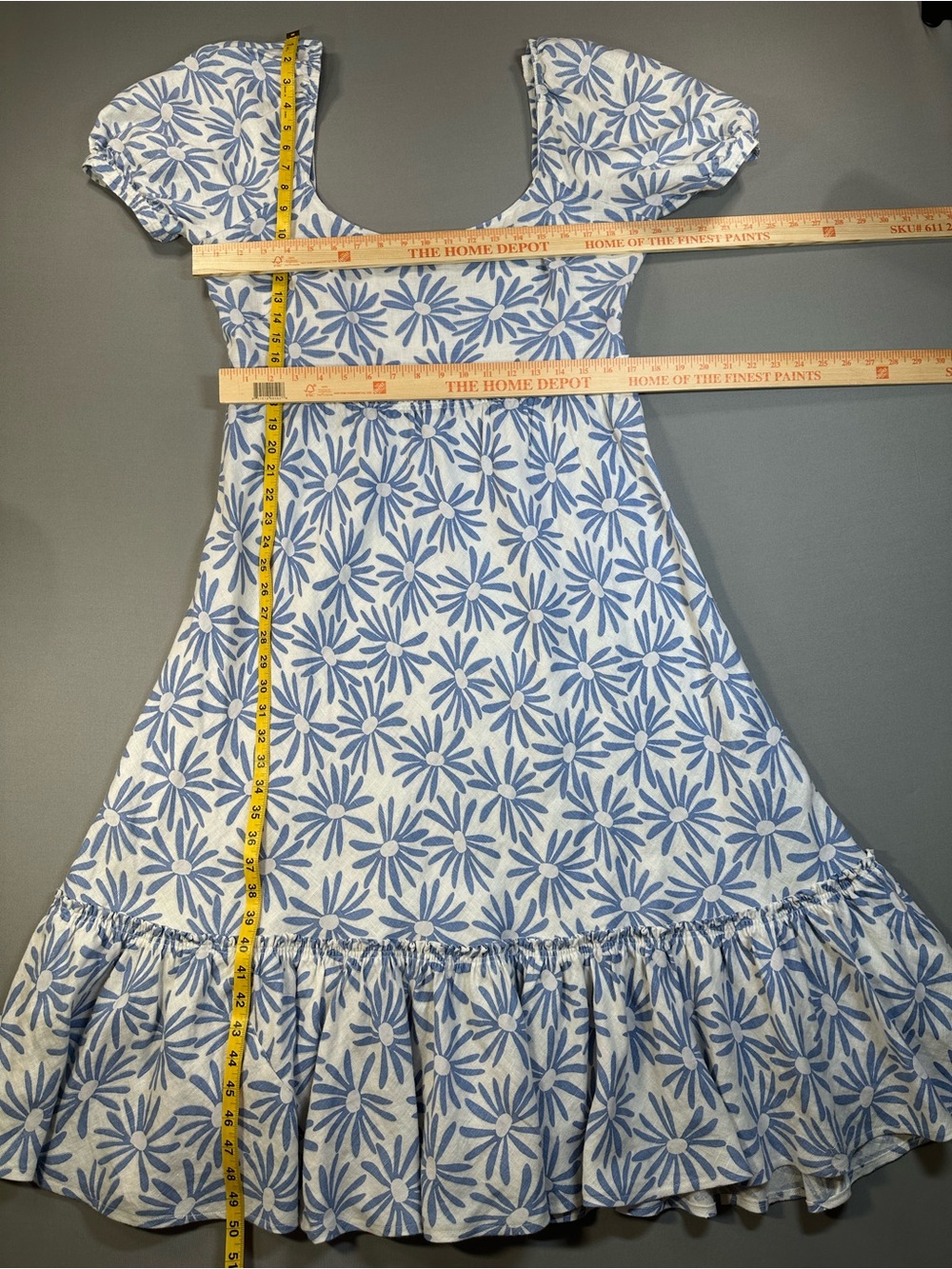 Polo Ralph Lauren Kai Linen Midi Dress, Blue Daisy Floral Print - Womens 14 - Picture 15 of 16